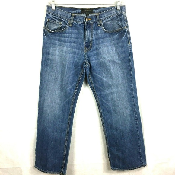 Banana Republic Jeans Mens Sz 33W Medium Wash‎ Relaxed Straight Leg - Picture 1 of 11